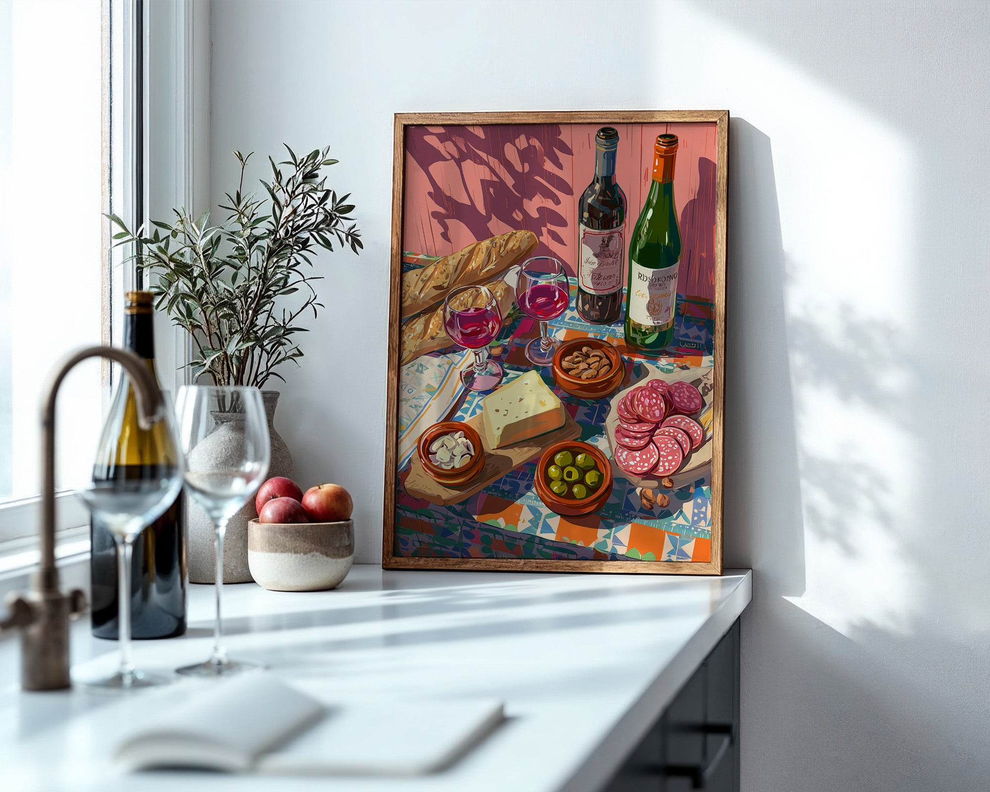 Mediterrane Tafel bunte Schatten