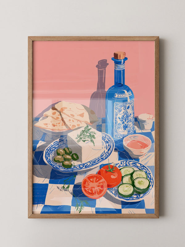 Mediterraner Tisch Sommerfarben