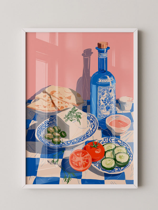 Mediterraner Tisch Sommerfarben