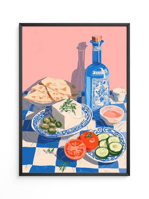 Mediterraner Tisch Sommerfarben
