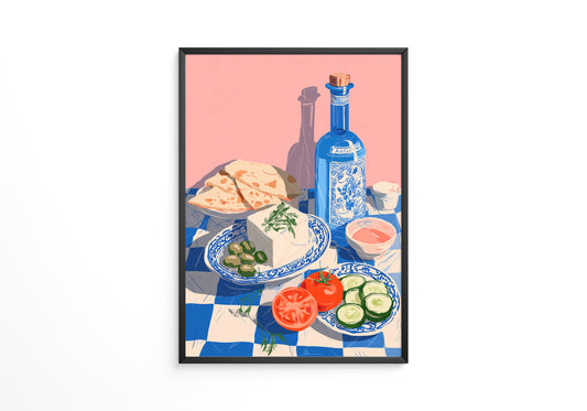 Mediterraner Tisch Sommerfarben