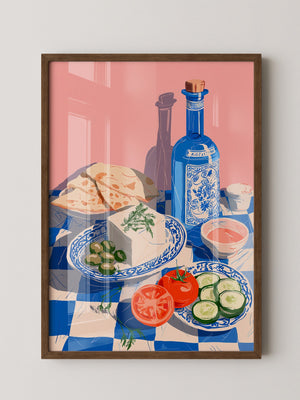 Mediterraner Tisch Sommerfarben