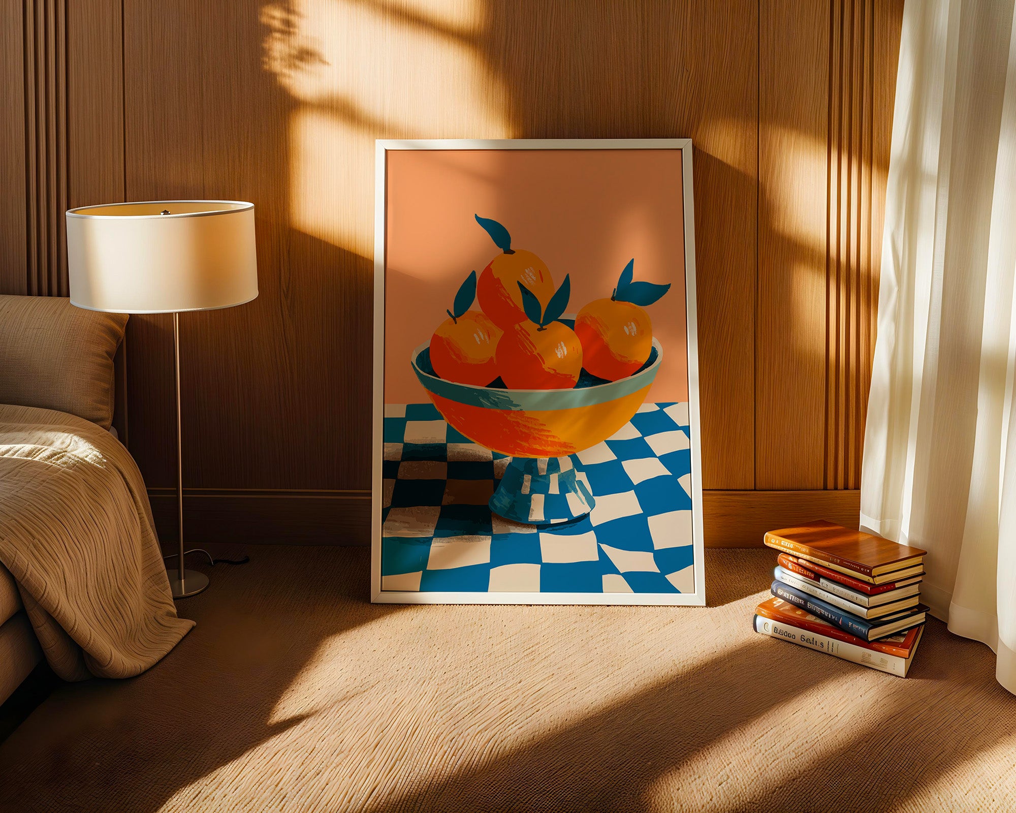 Orangen Schale Checkerboard Retro