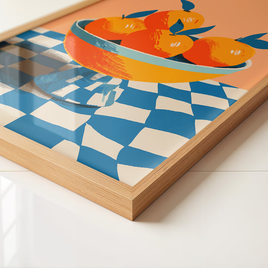 Orangen Schale Checkerboard Retro