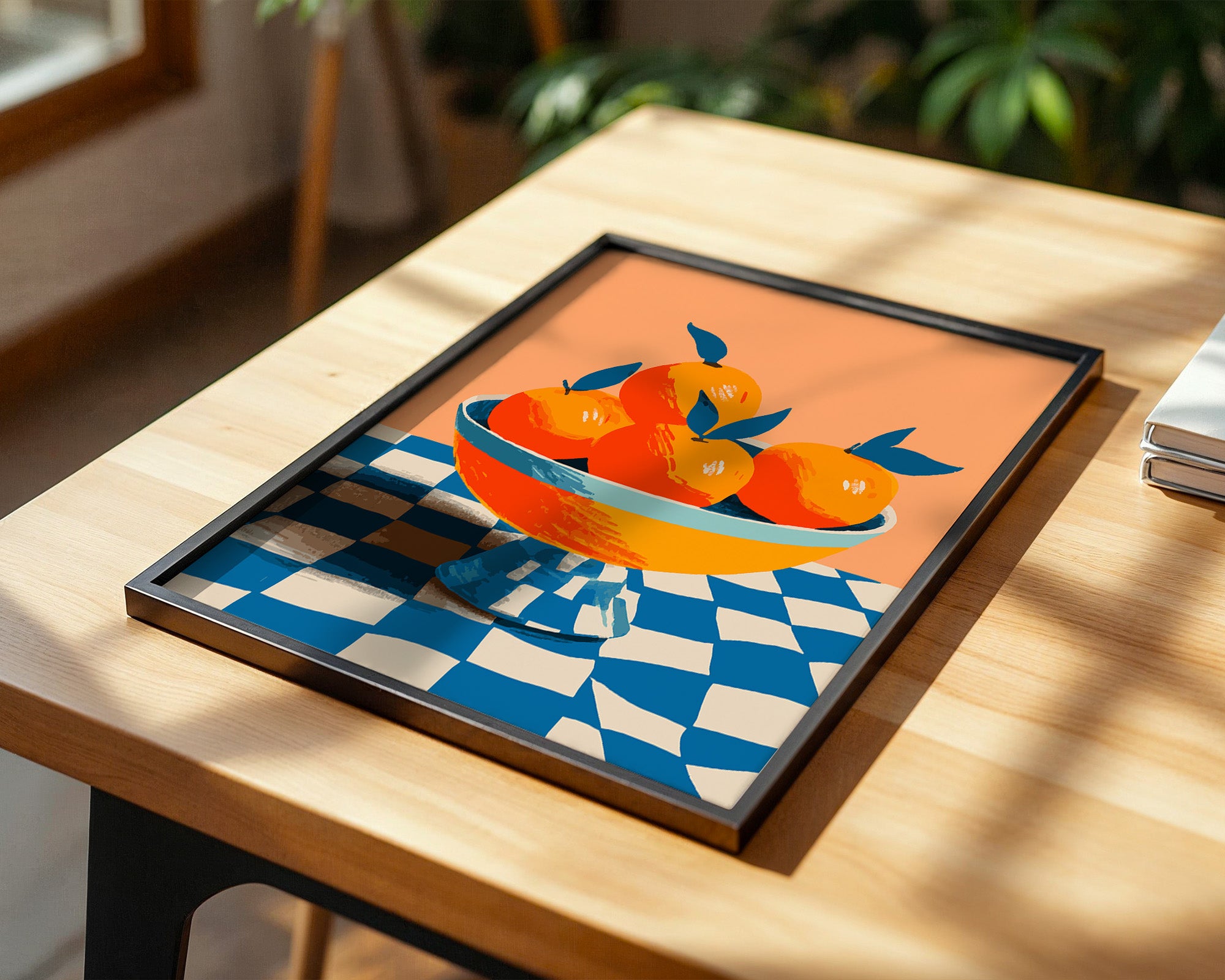 Orangen Schale Checkerboard Retro