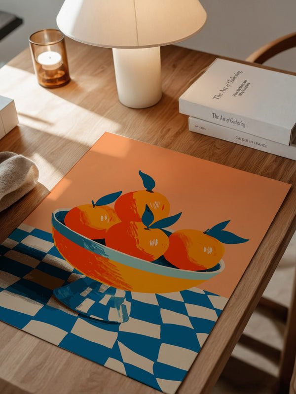 Orangen Schale Checkerboard Retro