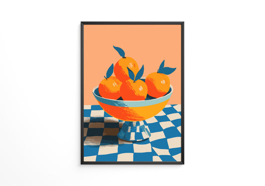 Orangen Schale Checkerboard Retro