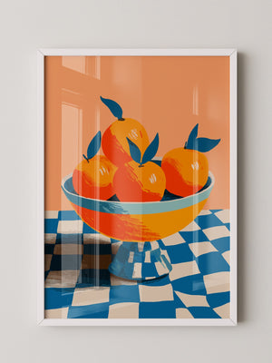 Orangen Schale Checkerboard Retro