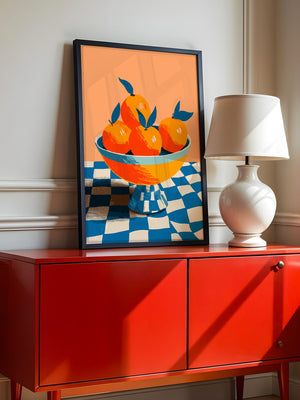 Orangen Schale Checkerboard Retro