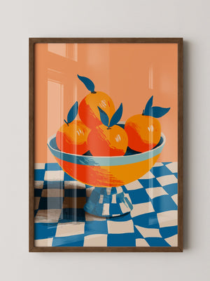 Orangen Schale Checkerboard Retro