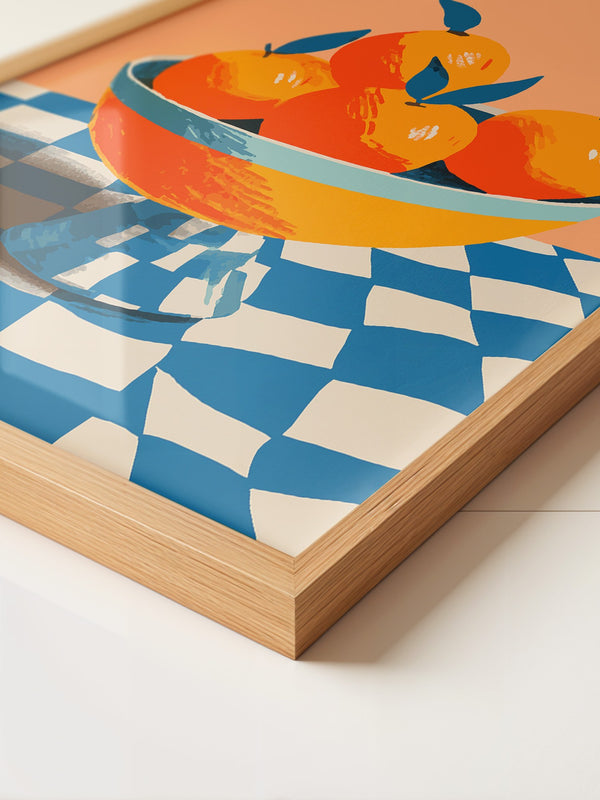 Orangen Schale Checkerboard Retro