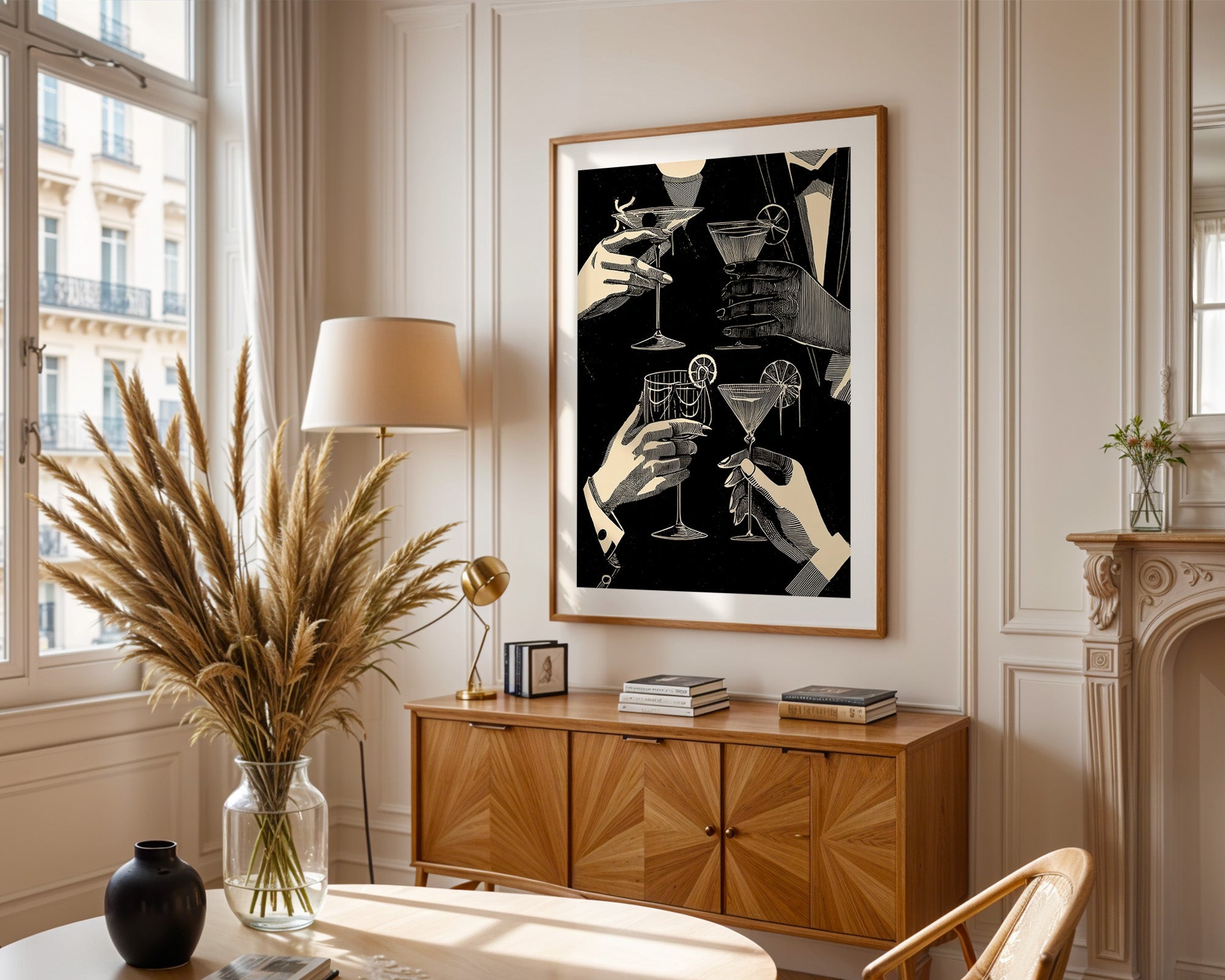 Cocktailgläser Retro Schwarz-Weiß