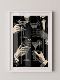 Cocktailgläser Retro Schwarz-Weiß