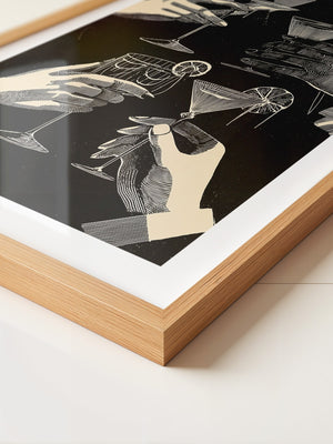 Cocktailgläser Retro Schwarz-Weiß