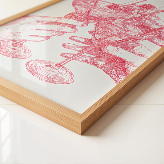 Cocktailzeichnung Rote Linie