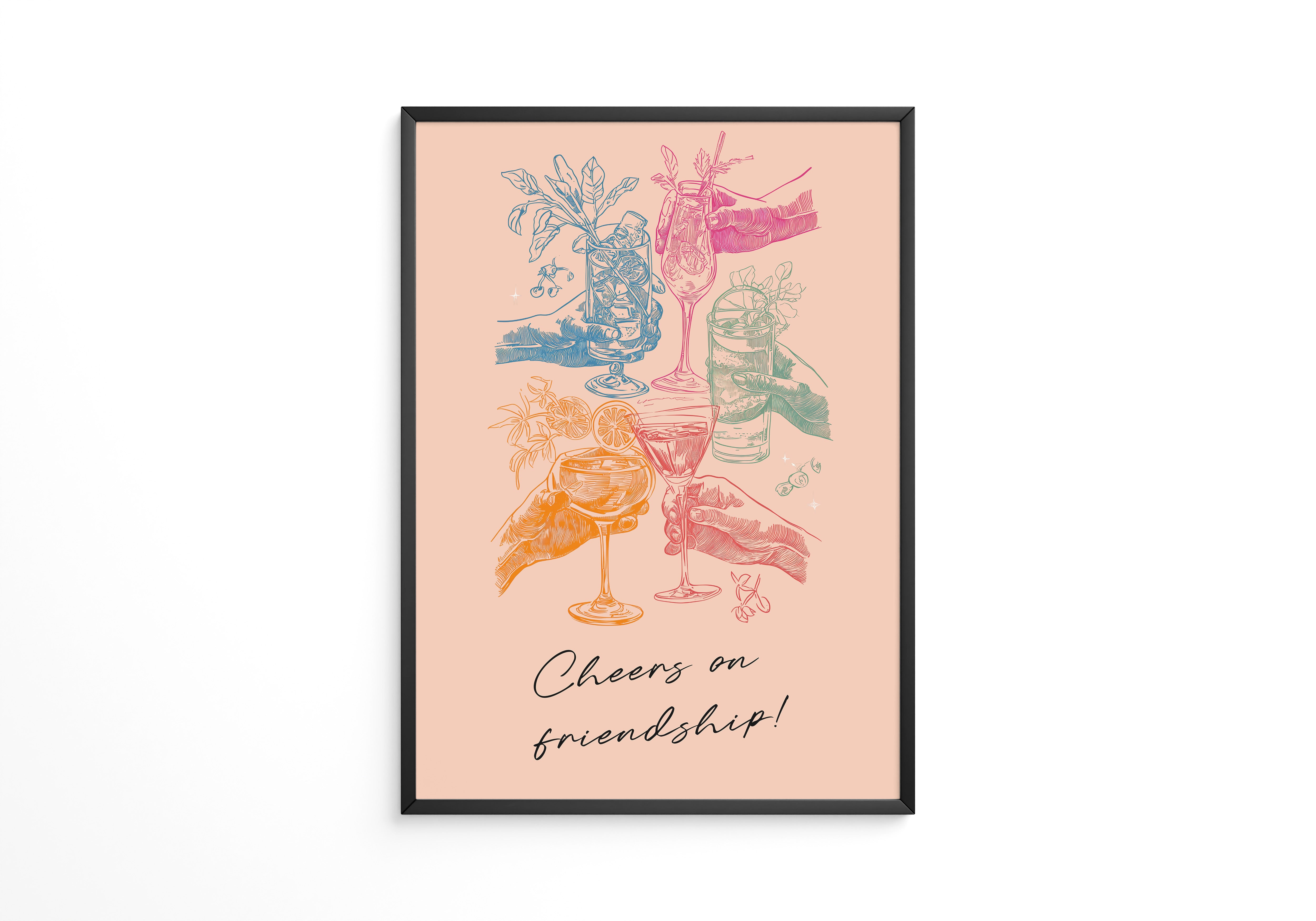 Cocktail Hände bunt