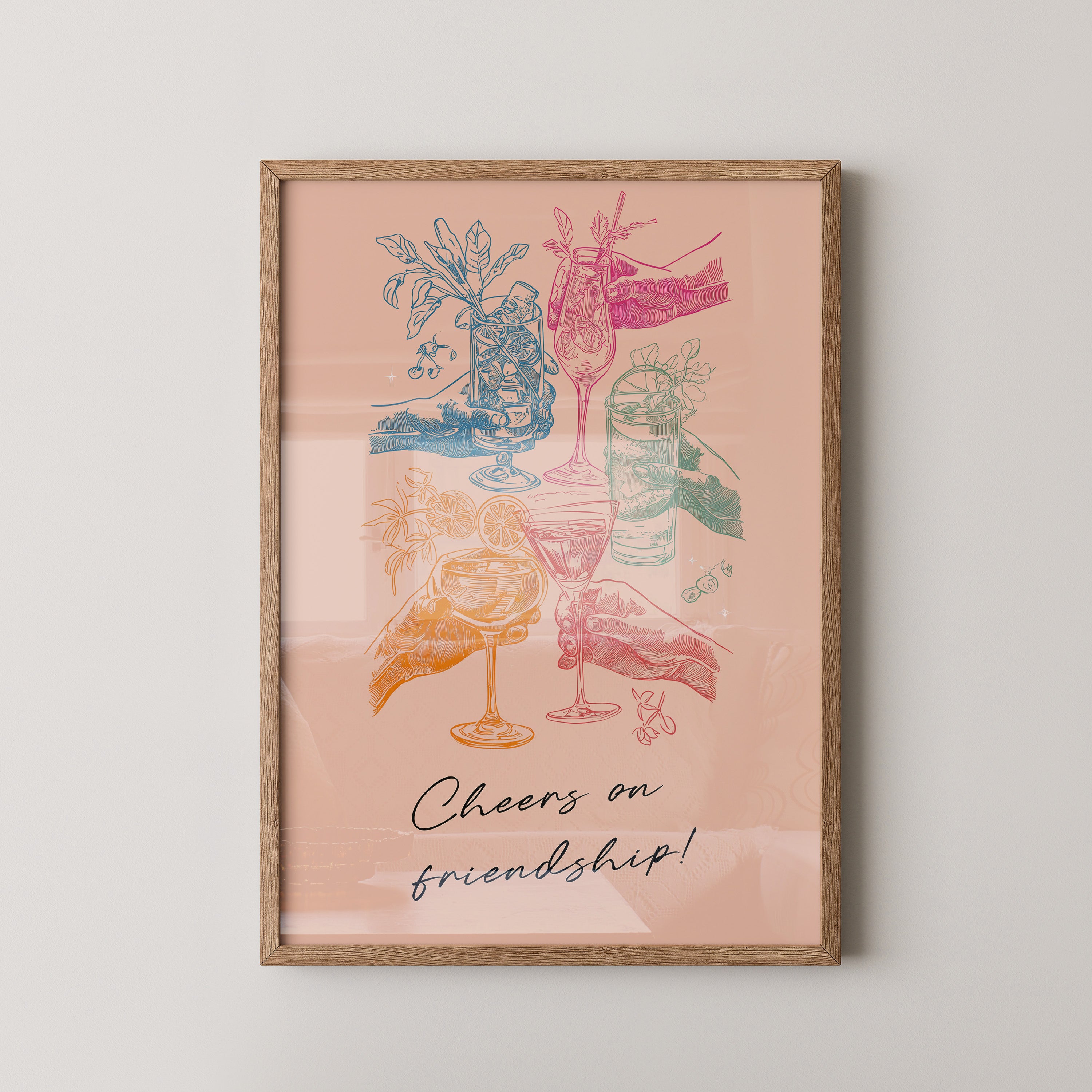 Cocktail Hände bunt