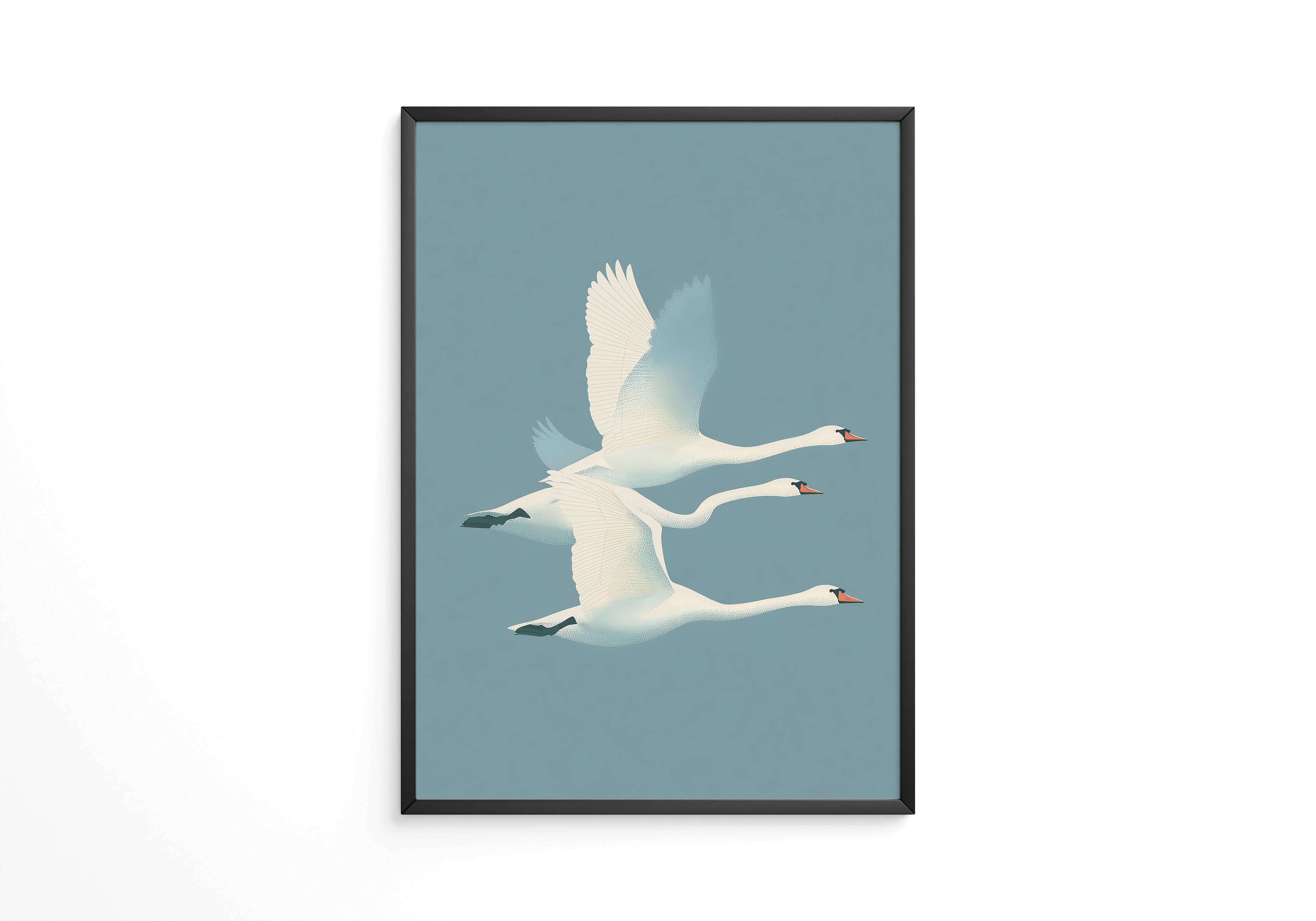 Schwäne Flug sanfte Farbtöne