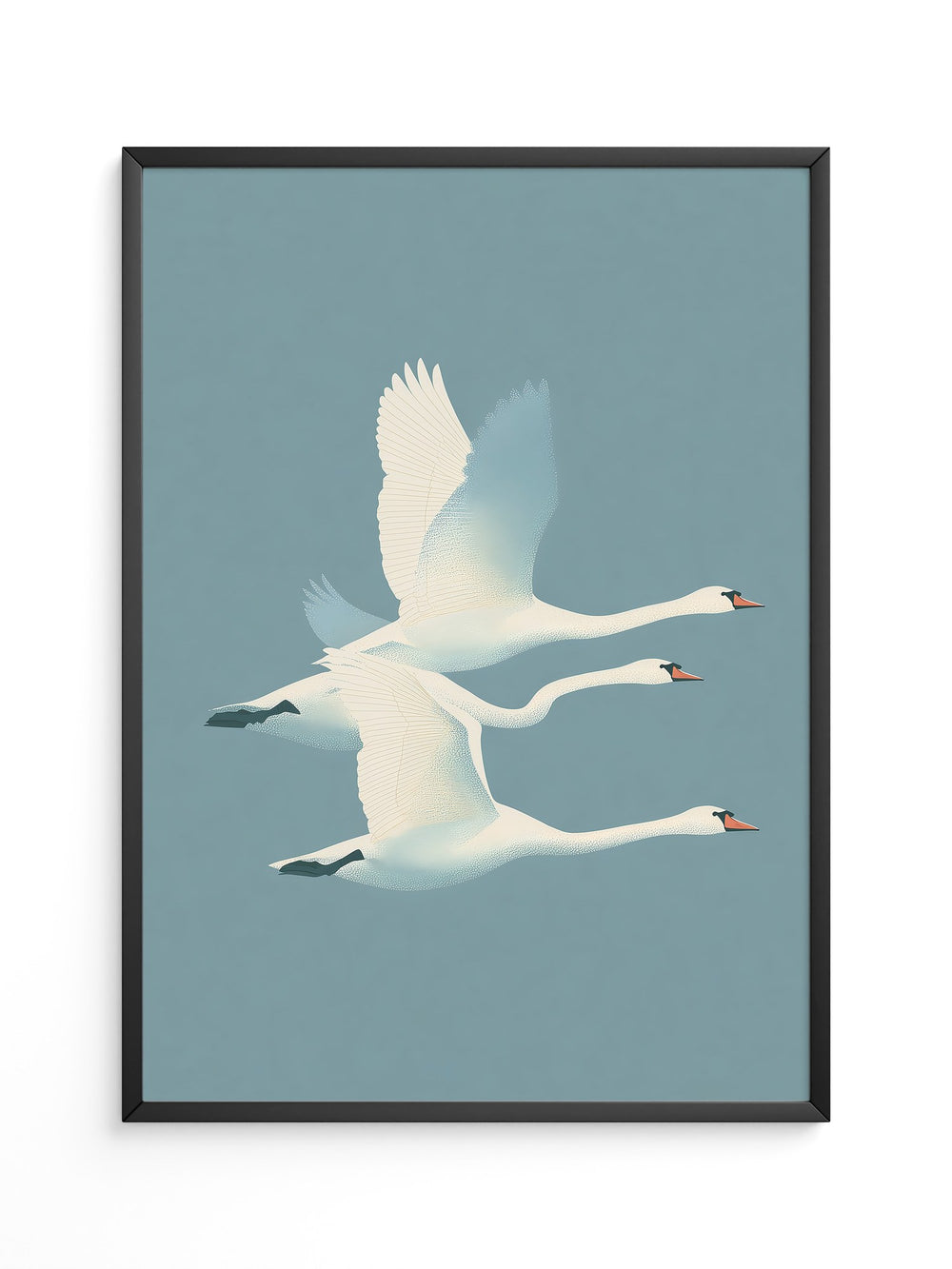 Schwäne Flug sanfte Farbtöne