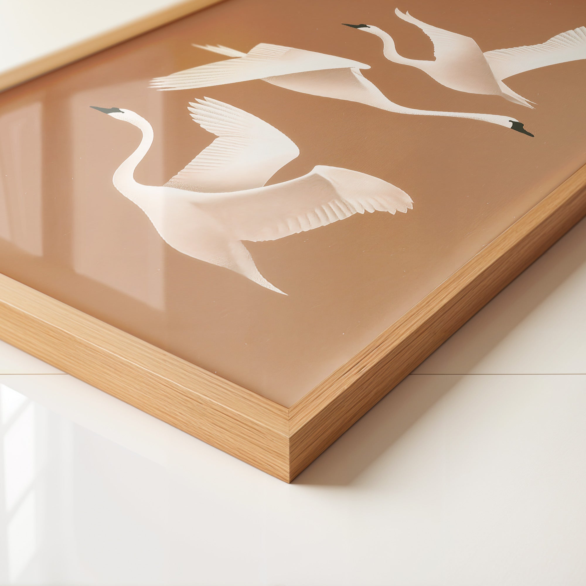 Schwan Flügelschlag Silhouette Braun