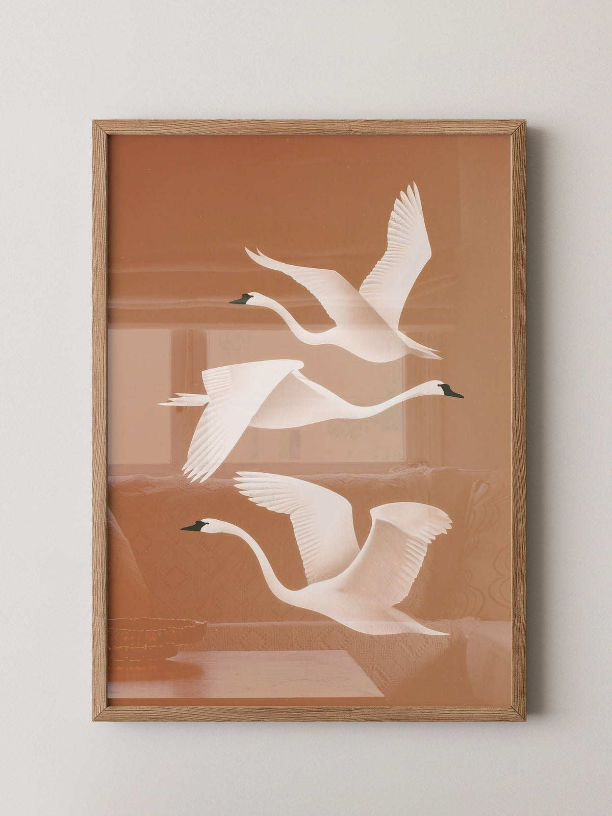 Schwan Flügelschlag Silhouette Braun