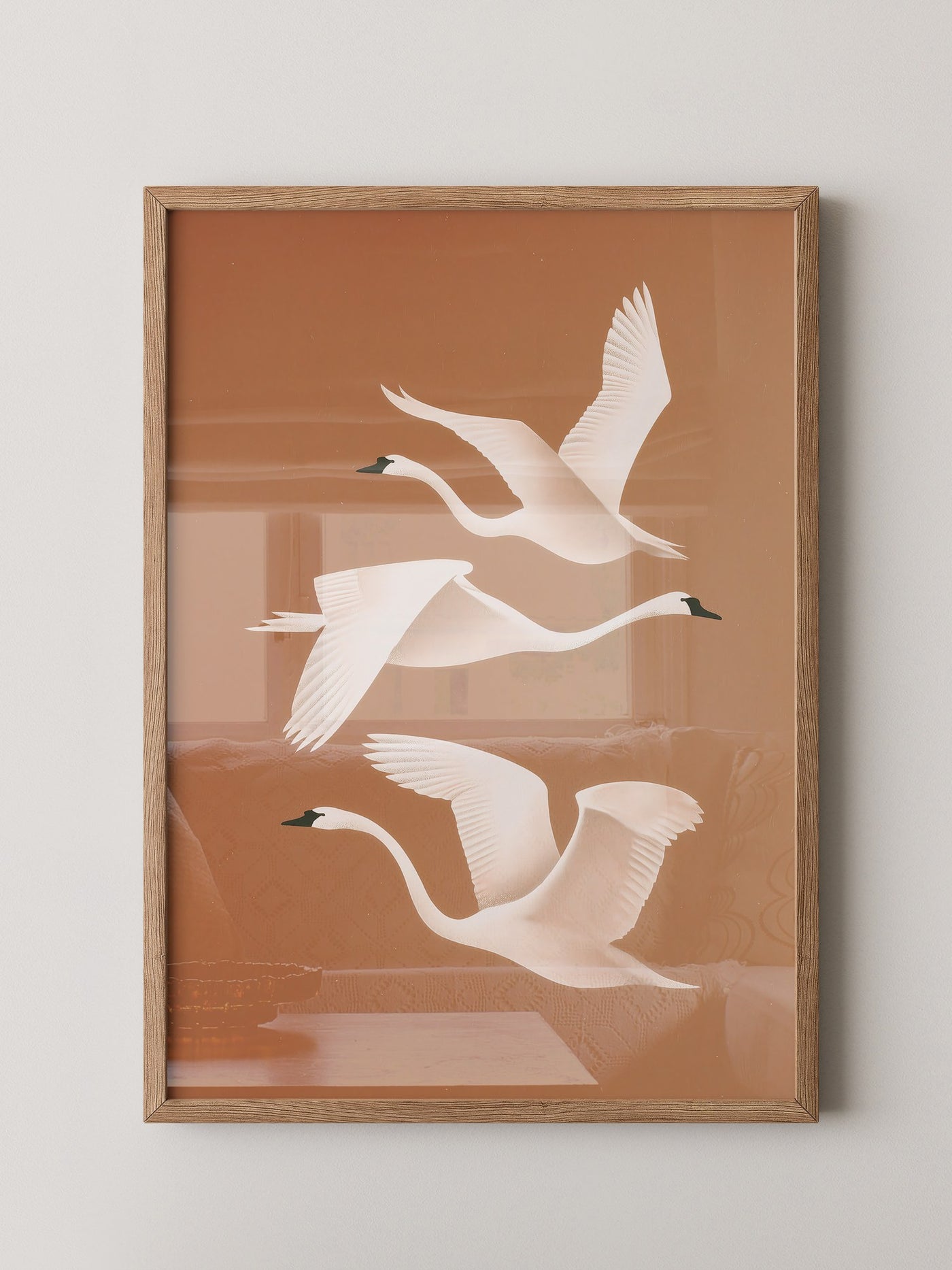 Schwan Flügelschlag Silhouette Braun