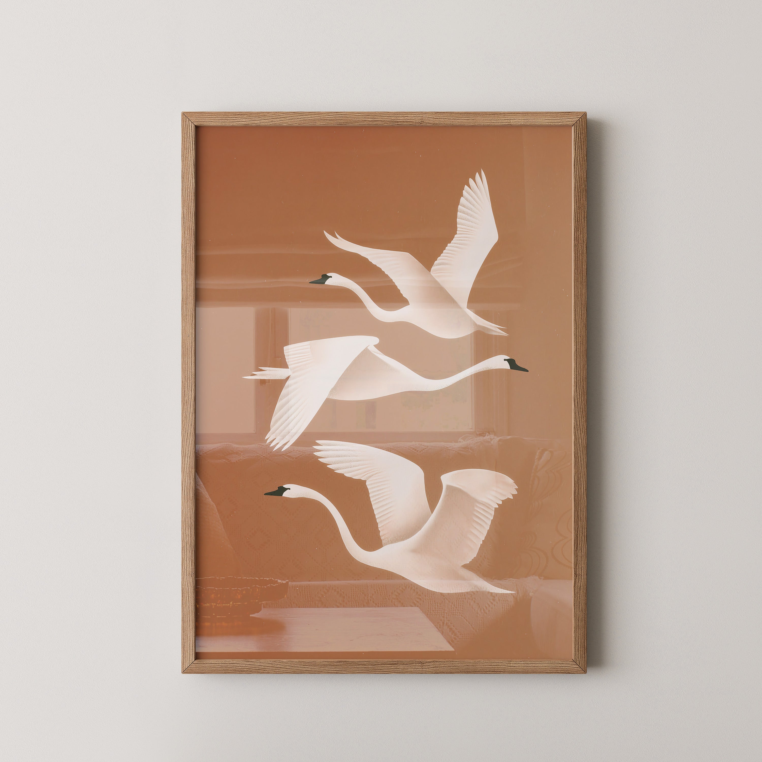 Schwan Flügelschlag Silhouette Braun