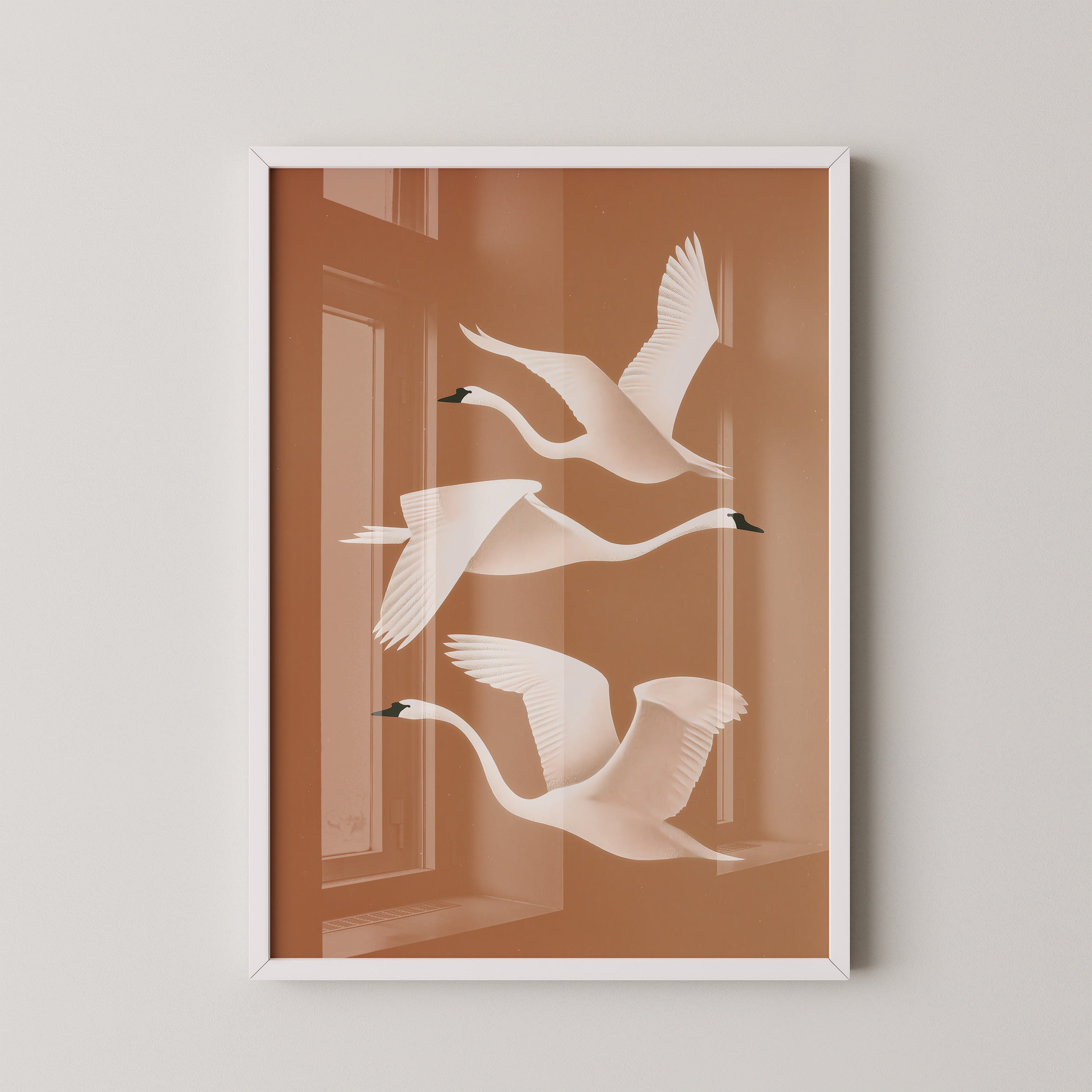 Schwan Flügelschlag Silhouette Braun