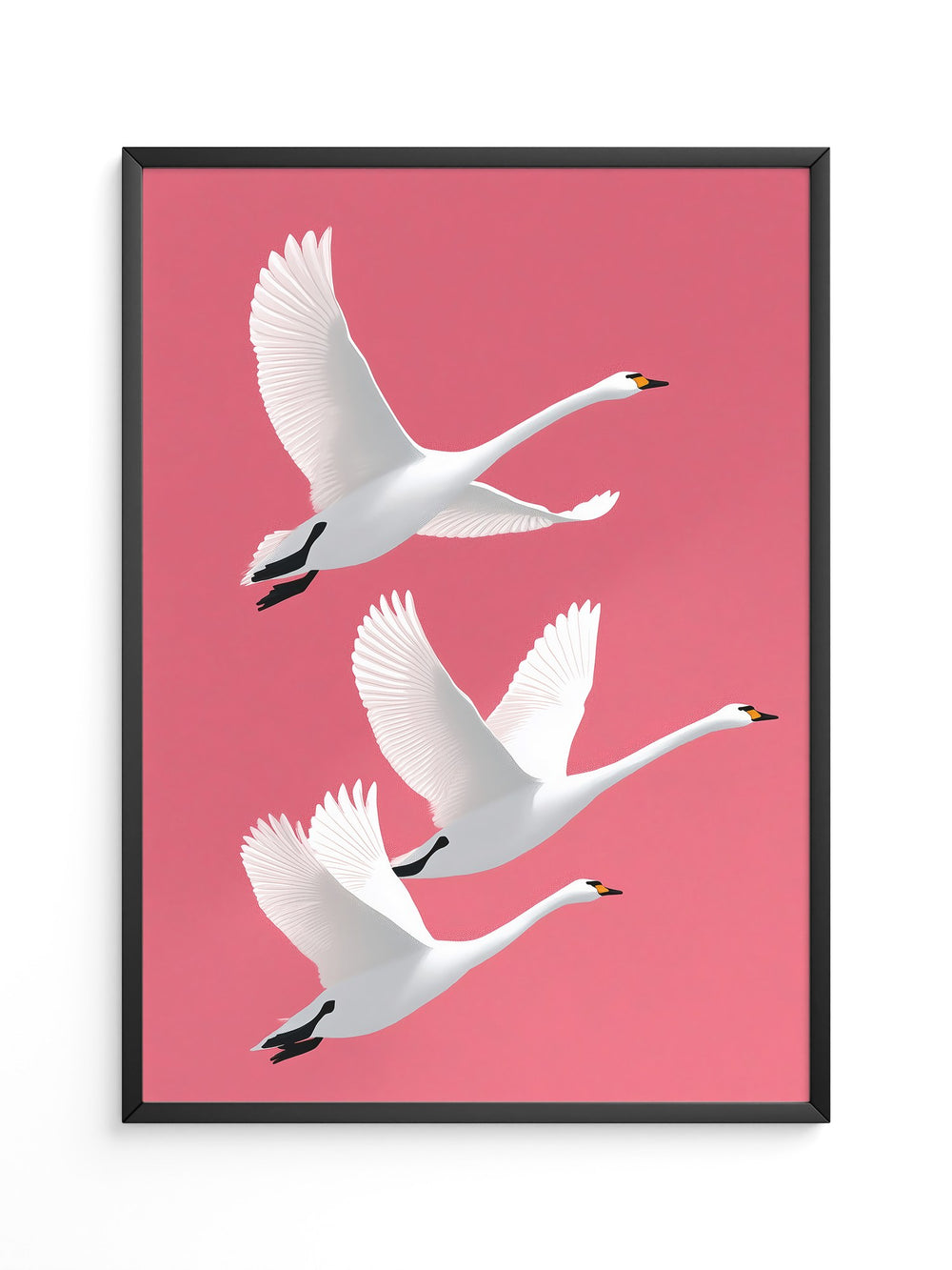 Schwäne Flug rosa Hintergrund