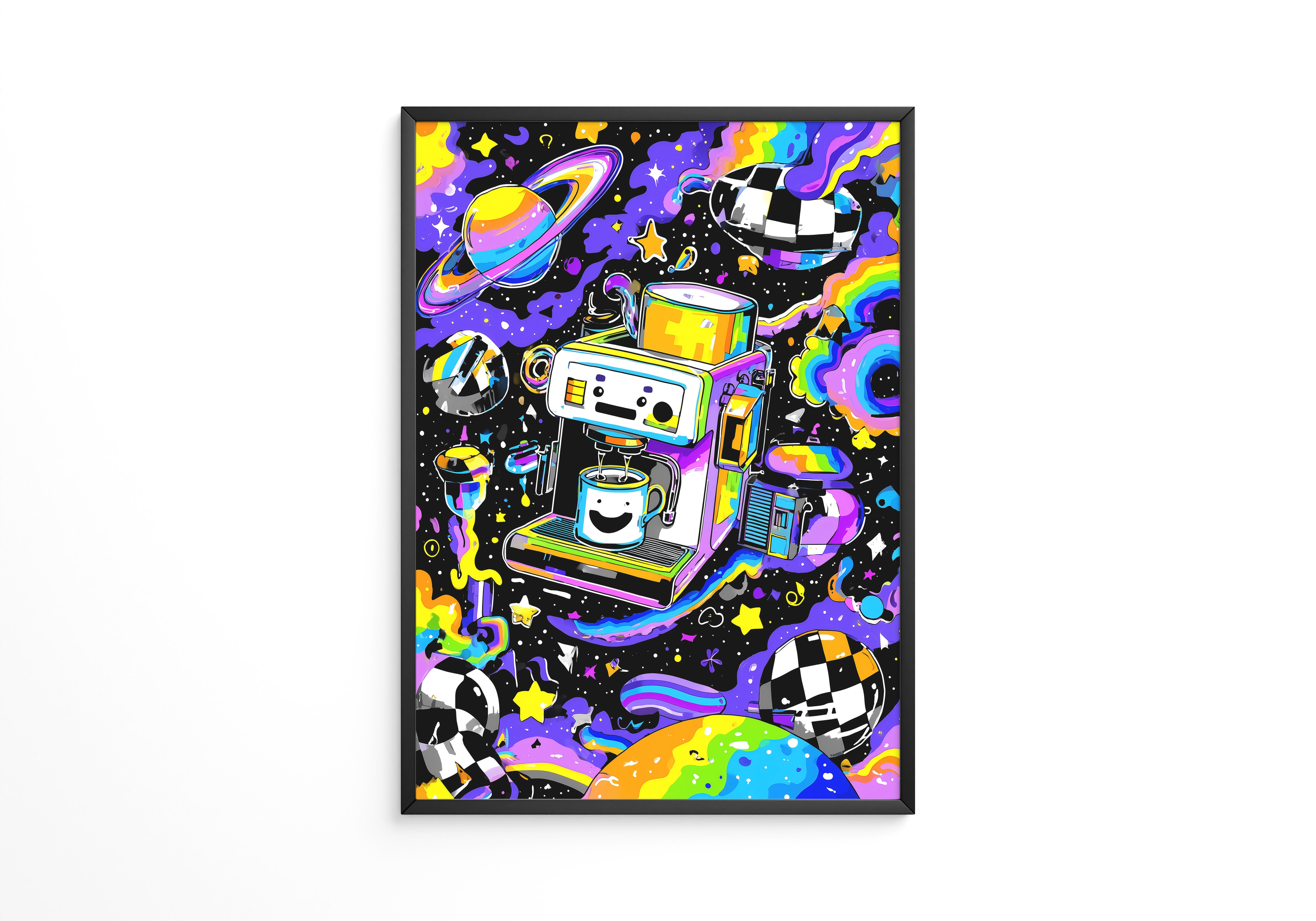 Espressomaschine Weltraum bunt