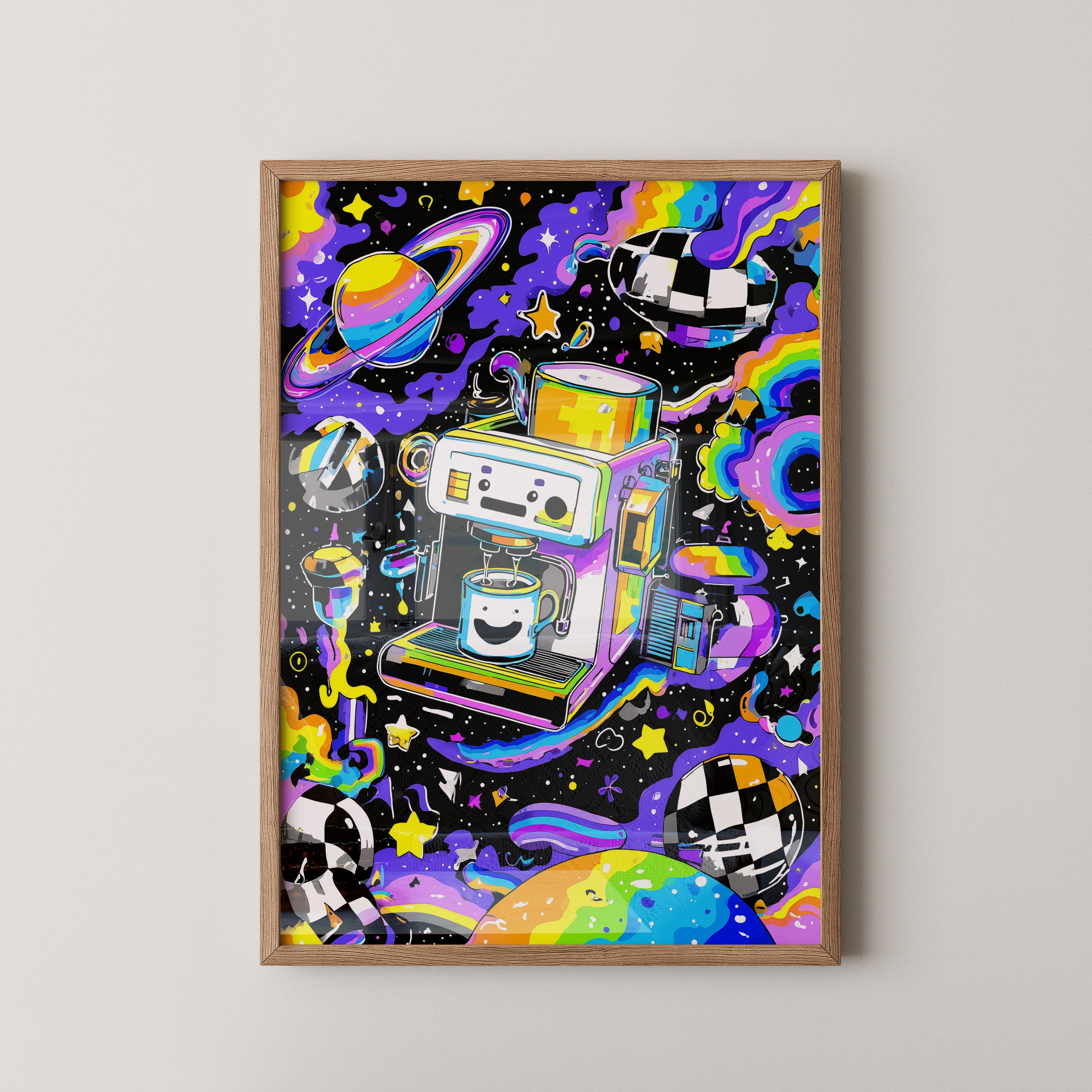 Espressomaschine Weltraum bunt