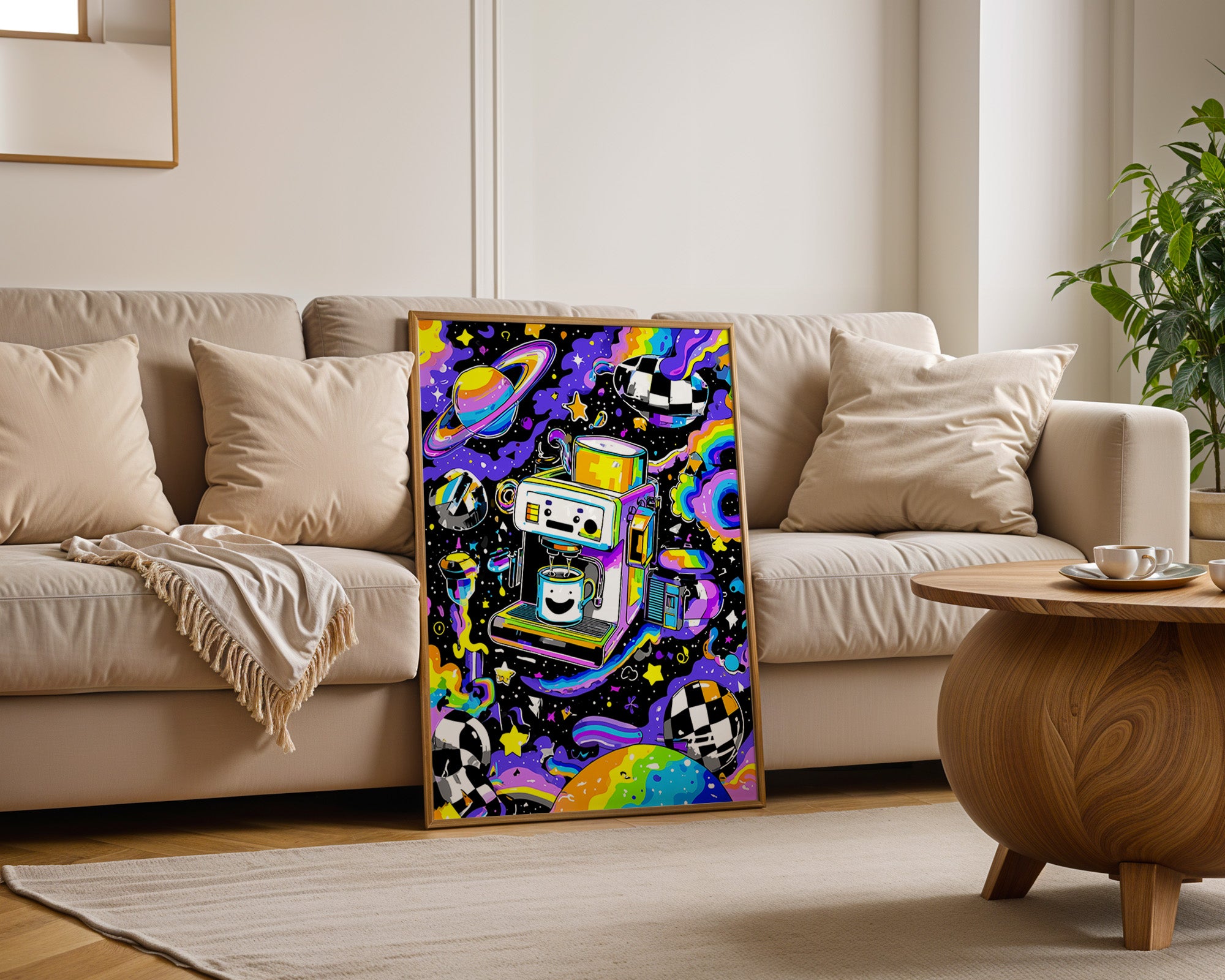 Espressomaschine Weltraum bunt
