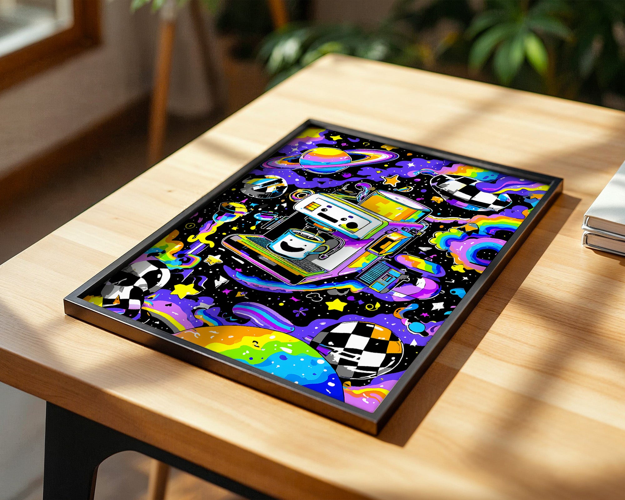 Espressomaschine Weltraum bunt