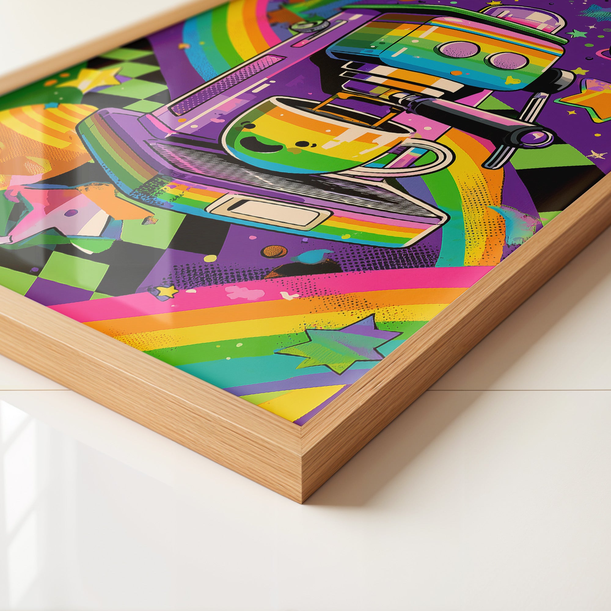 Bunte Espressomaschine Retro-Design