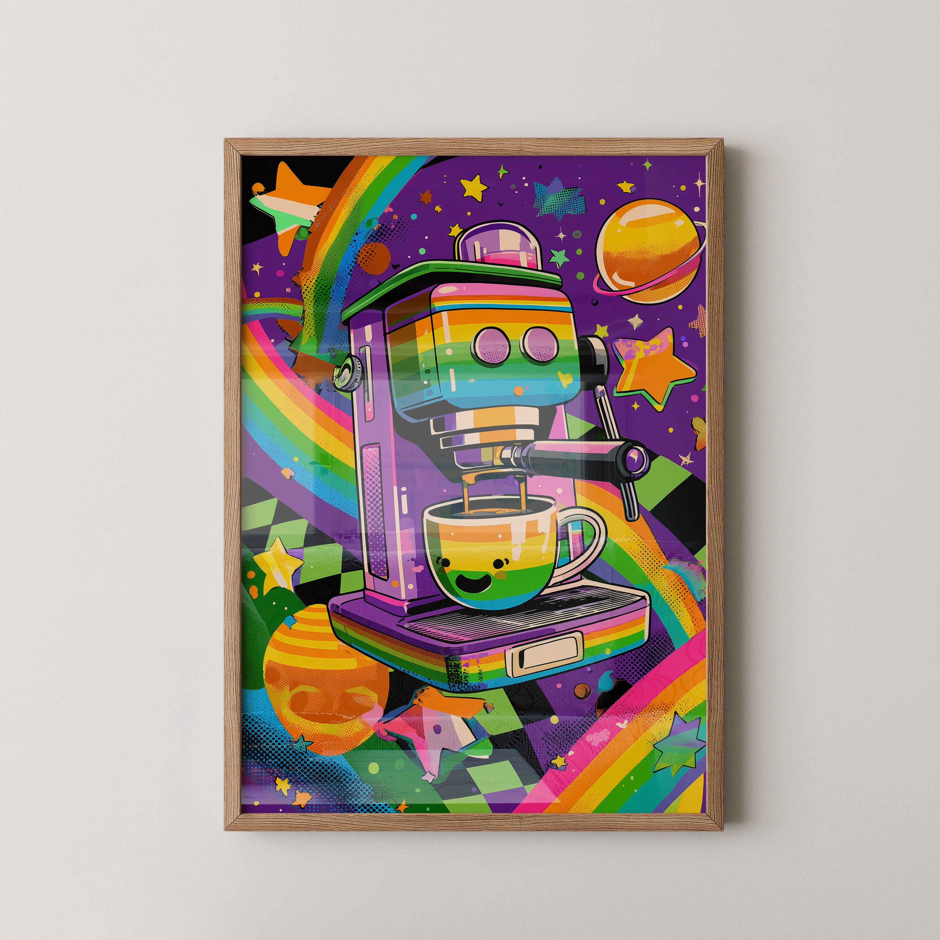 Bunte Espressomaschine Retro-Design