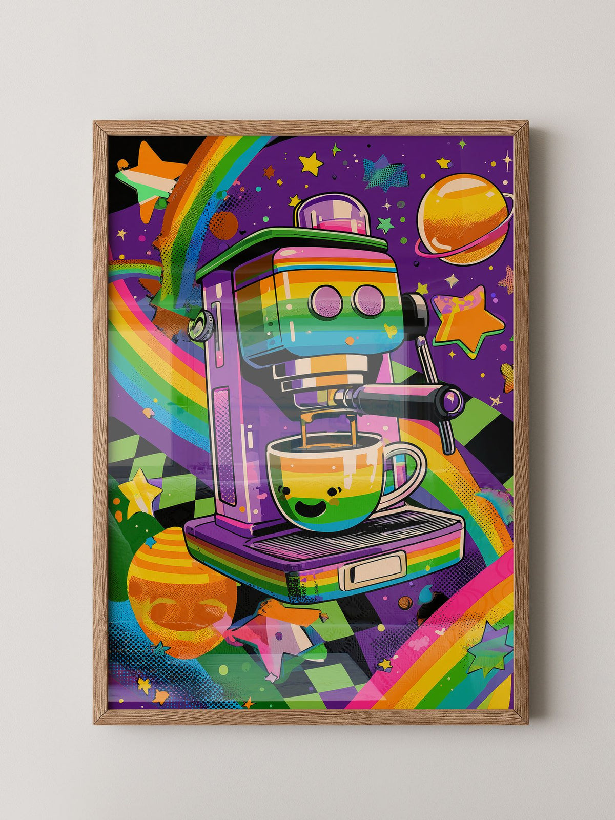 Bunte Espressomaschine Retro-Design