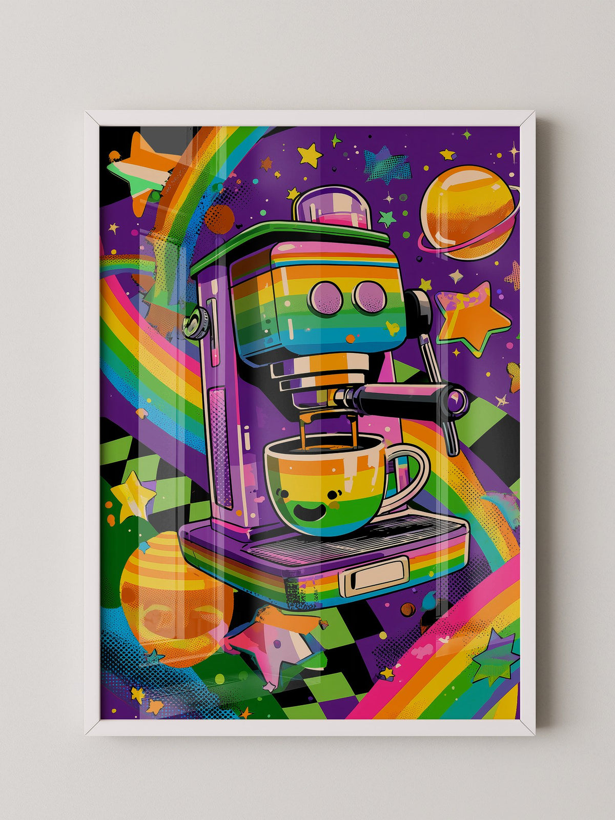 Bunte Espressomaschine Retro-Design