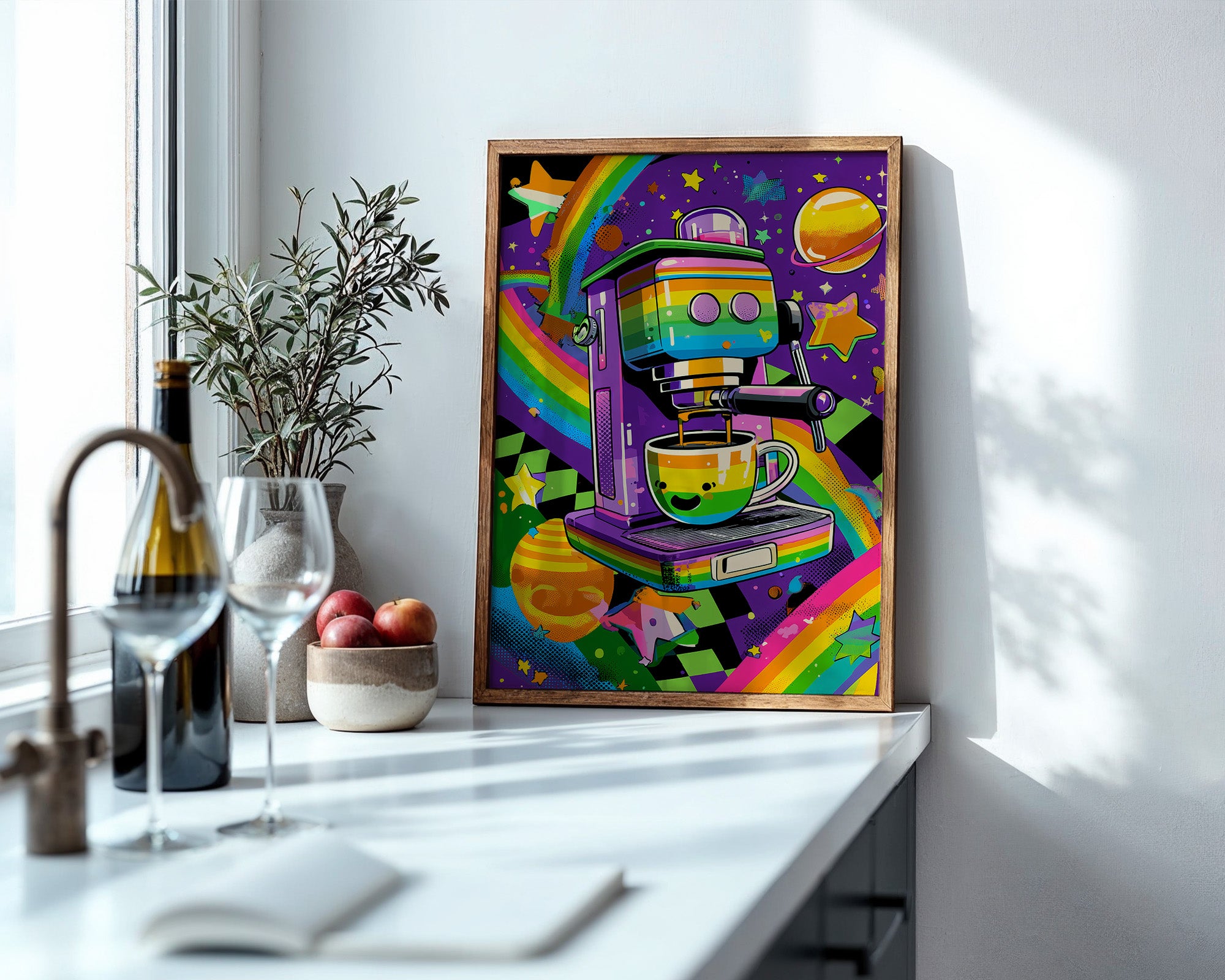 Bunte Espressomaschine Retro-Design