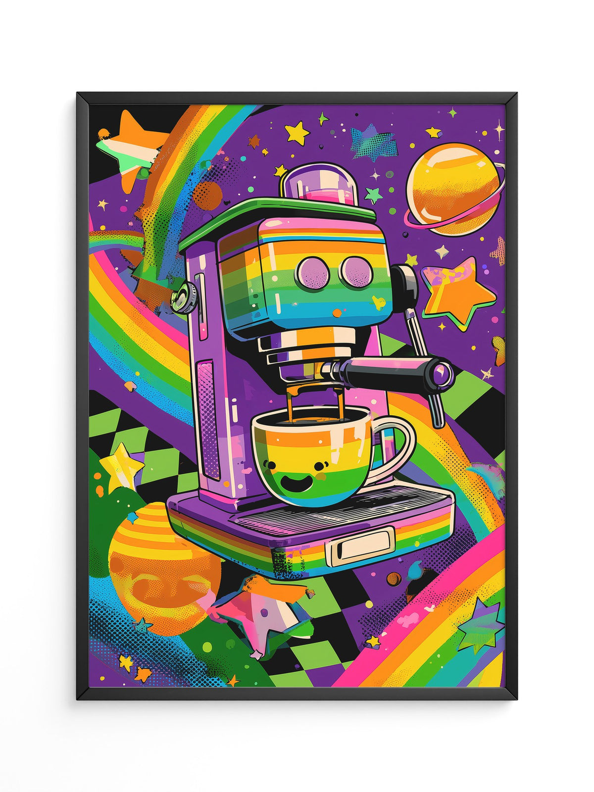 Bunte Espressomaschine Retro-Design