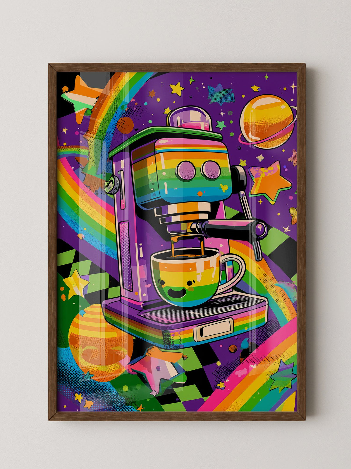 Bunte Espressomaschine Retro-Design