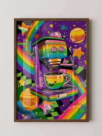 Bunte Espressomaschine Retro-Design