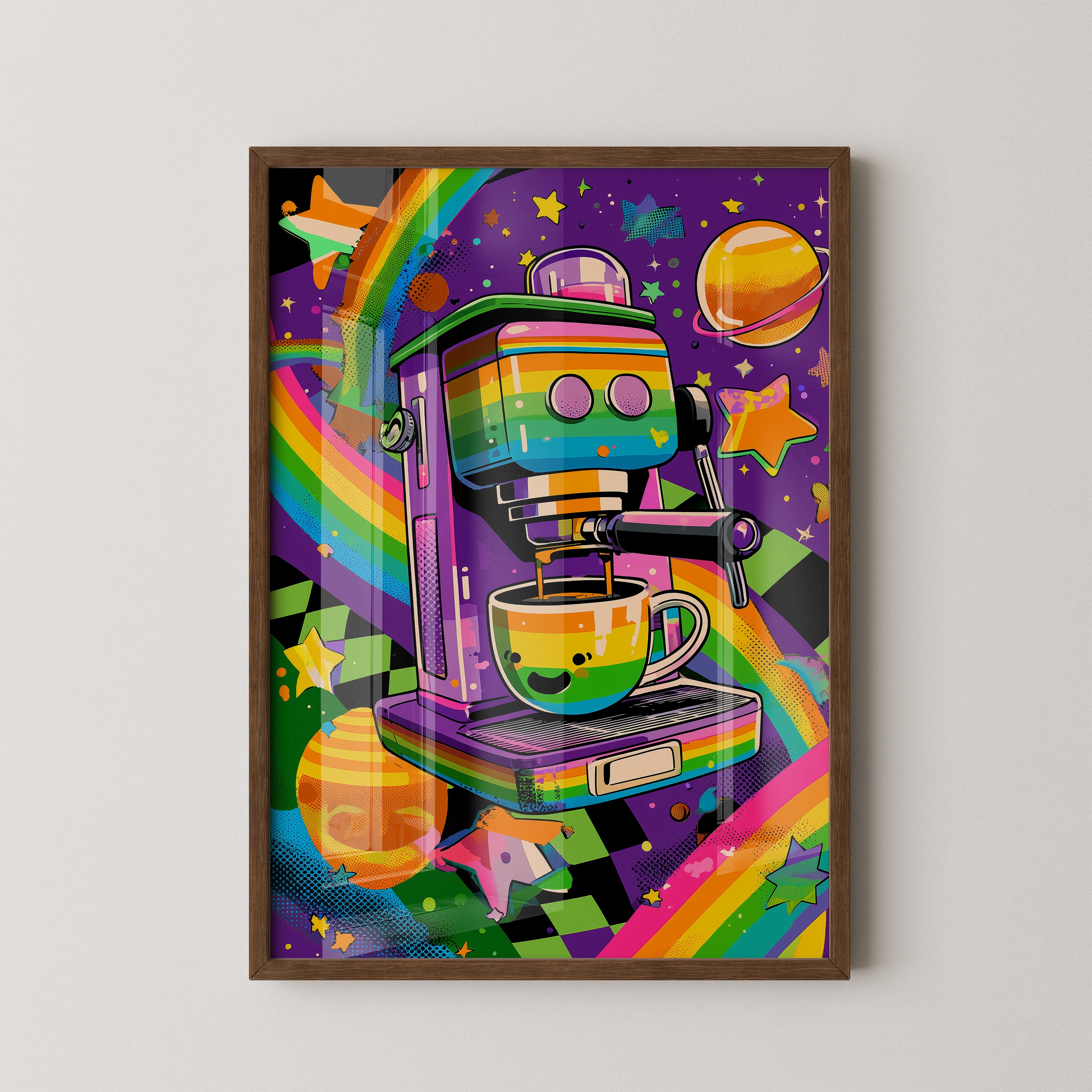 Bunte Espressomaschine Retro-Design