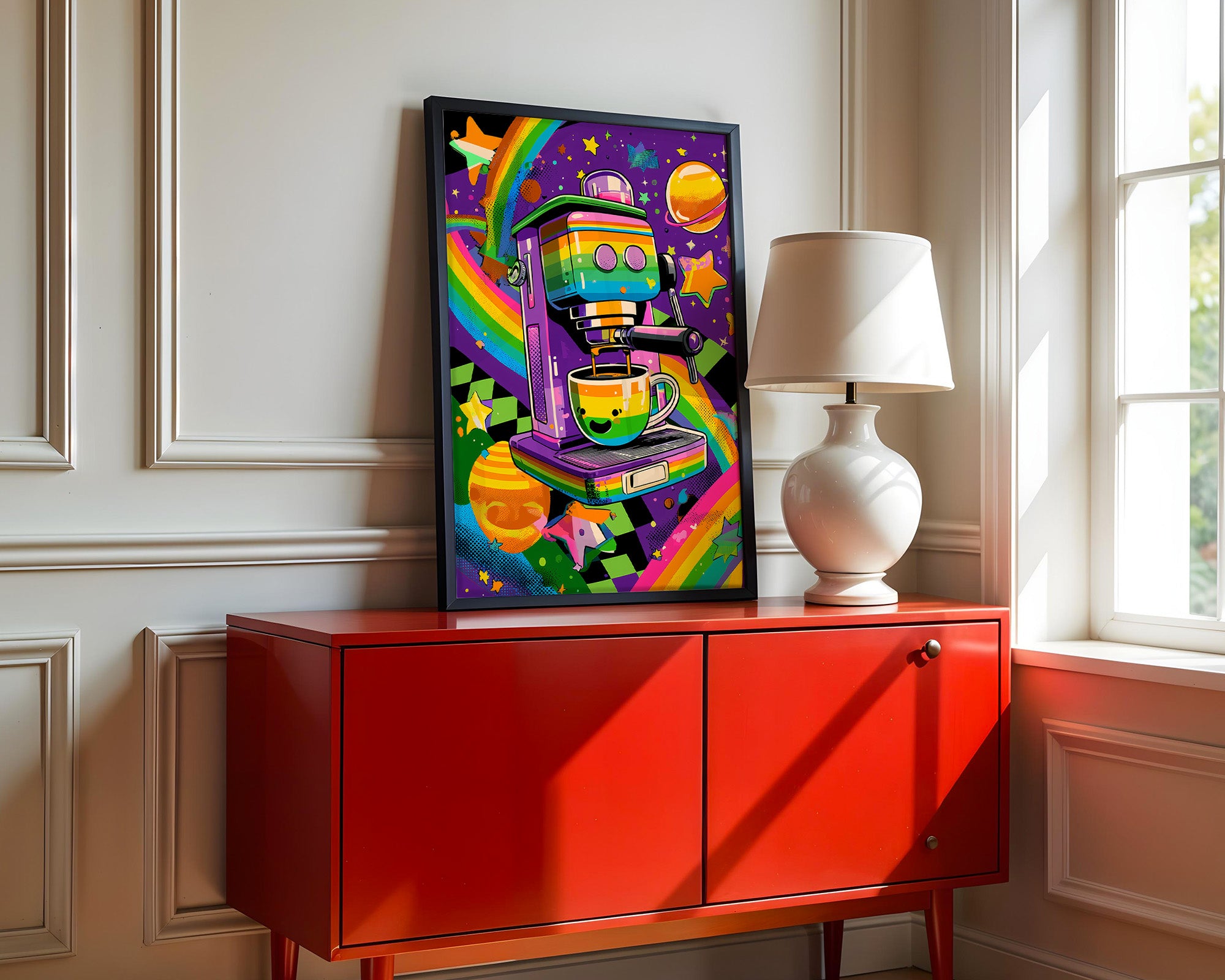 Bunte Espressomaschine Retro-Design