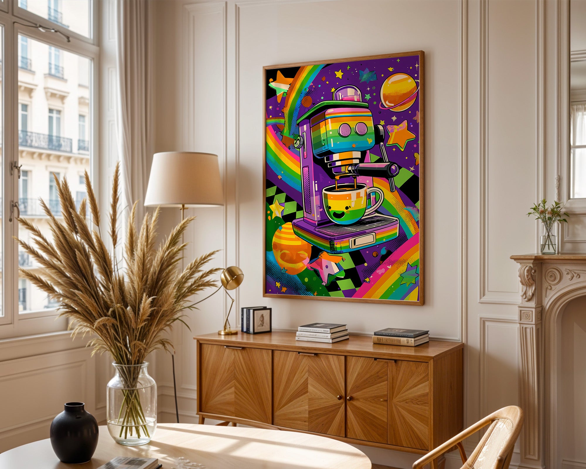 Bunte Espressomaschine Retro-Design