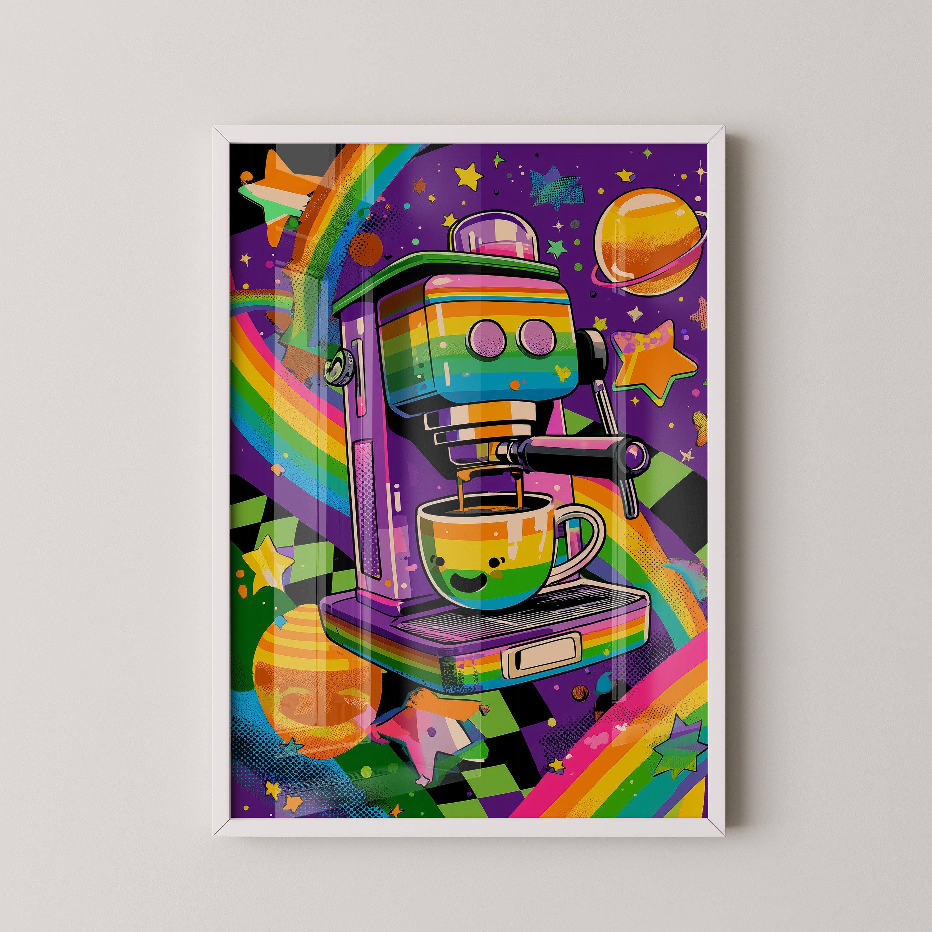 Bunte Espressomaschine Retro-Design