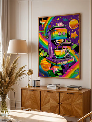 Bunte Espressomaschine Retro-Design