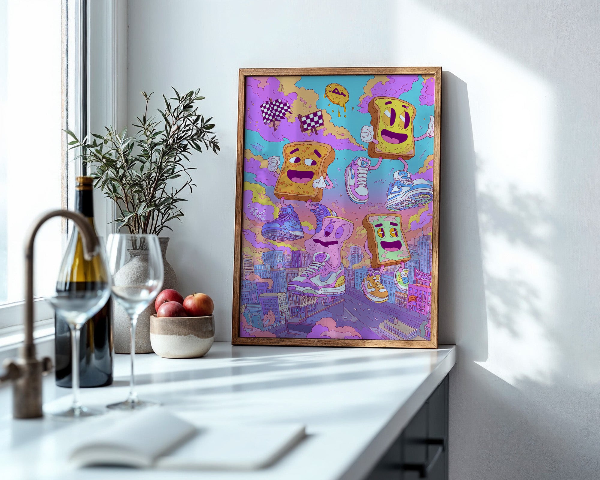 Toasts Sneaker Cartoon Wolken