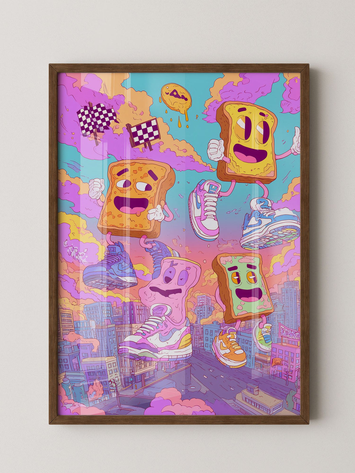 Toasts Sneaker Cartoon Wolken
