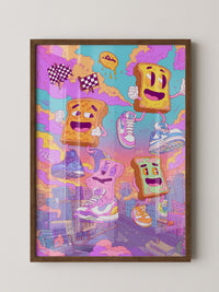 Toasts Sneaker Cartoon Wolken