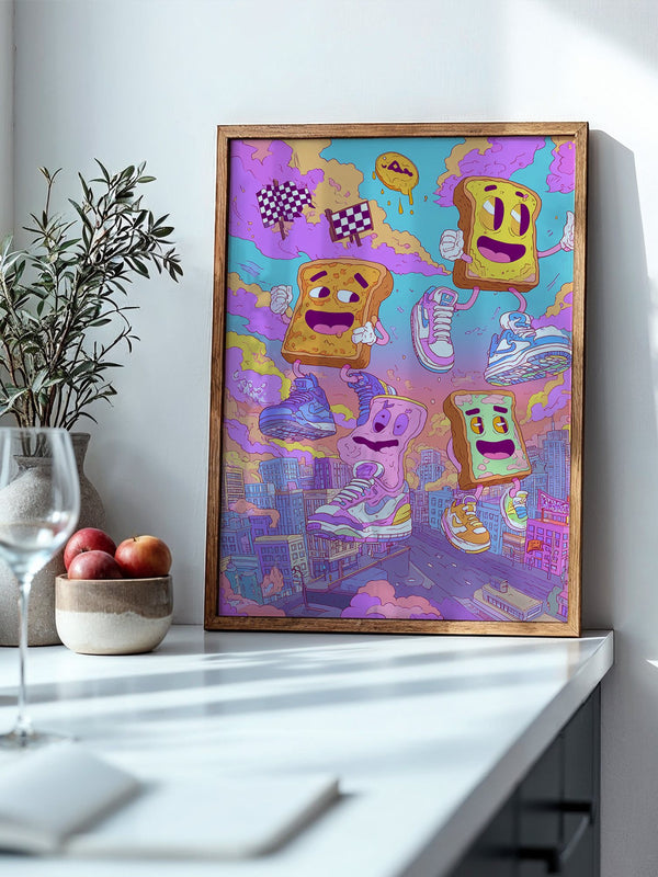 Toasts Sneaker Cartoon Wolken